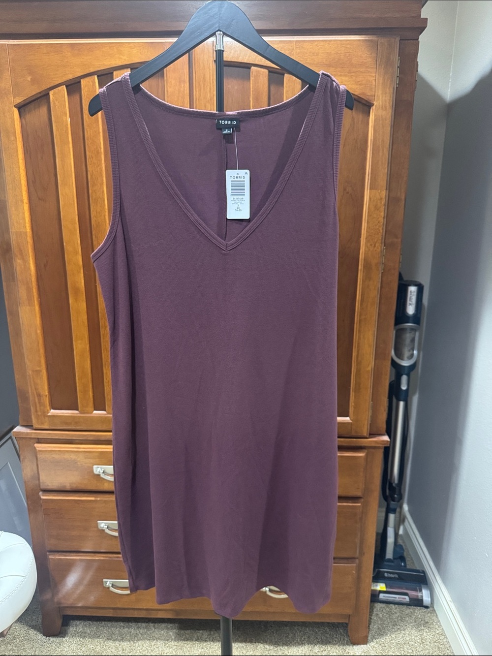 Torrid Plum V-Neck Sleeveless Dress